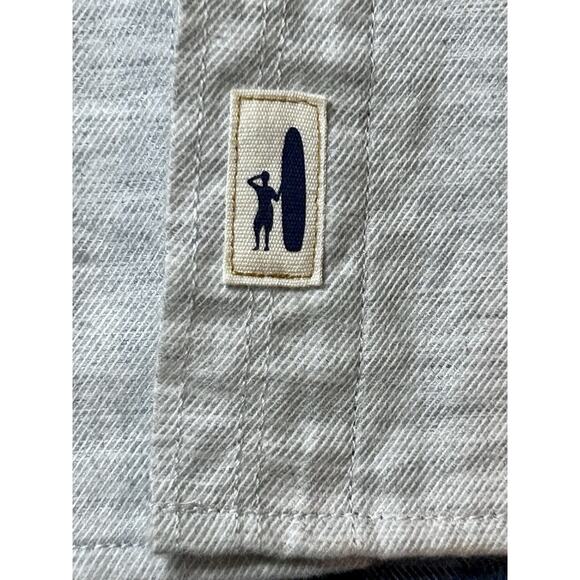 Johnnie O Shirt Mens Medium Gray Button Up Hoodie Surf Flannel Bodhi Beach - Picture 4 of 8